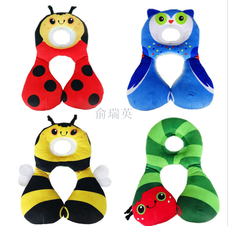 Baby styling neck pillow cartoon baby safety seat pillow travel pillow [trumpet]