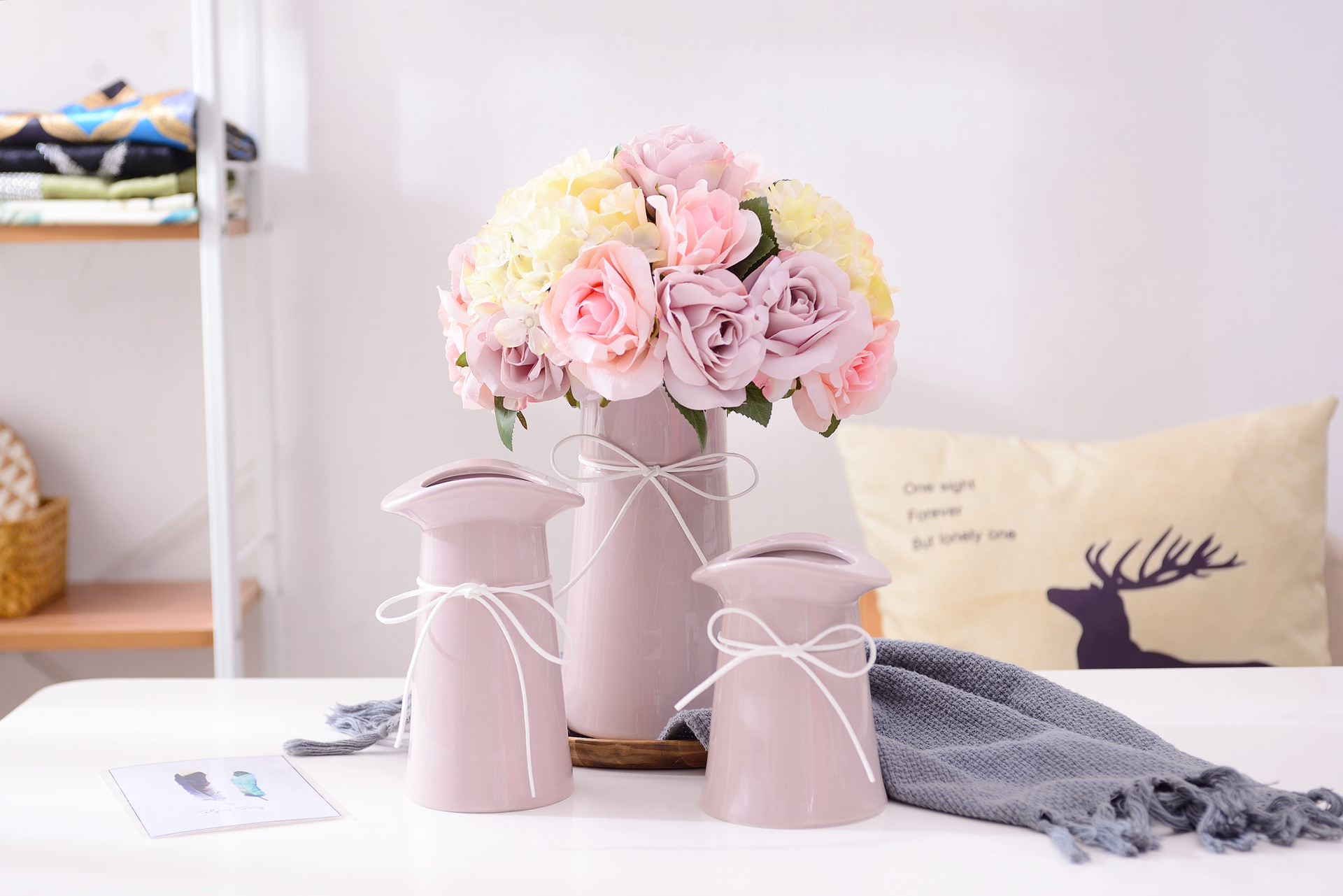 Production of wholesale mini-floret Vase Nordic art small fresh home decoration flower three-piece set of trumpet Production of wholesale mini-floret Vase Nordic art small fresh home decoration flower three-piece set of trumpet