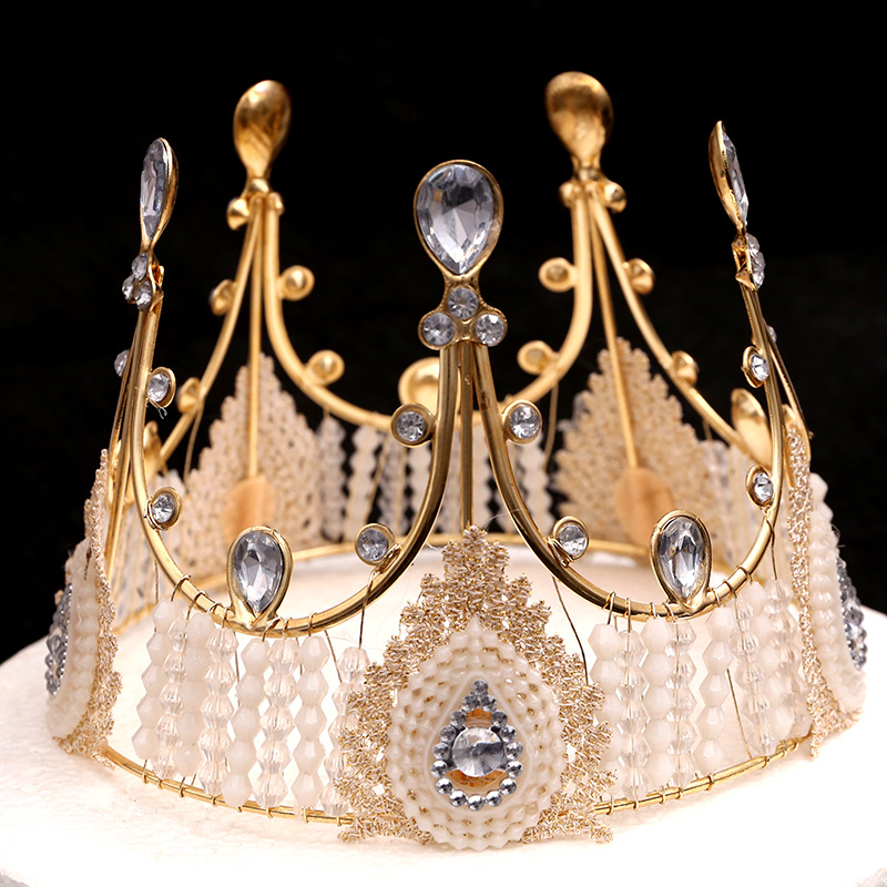 Cake Crown Baking Decoration European and American Style Lace Crown Birthday Decoration Queen Headband Hair Accessories Children Headwear