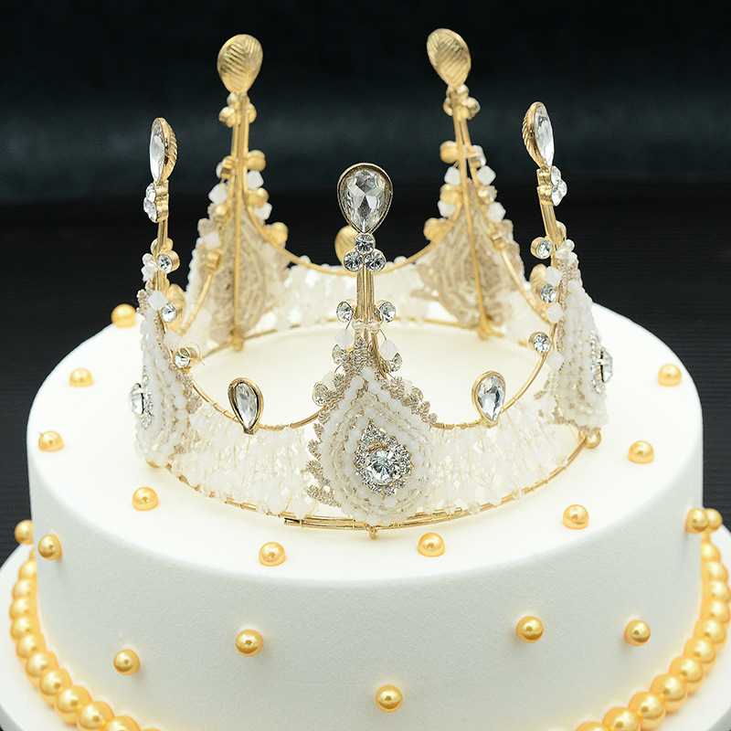 Cake Crown Baking Decoration European and American Style Lace Crown Birthday Decoration Queen Headband Hair Accessories Children Headwear