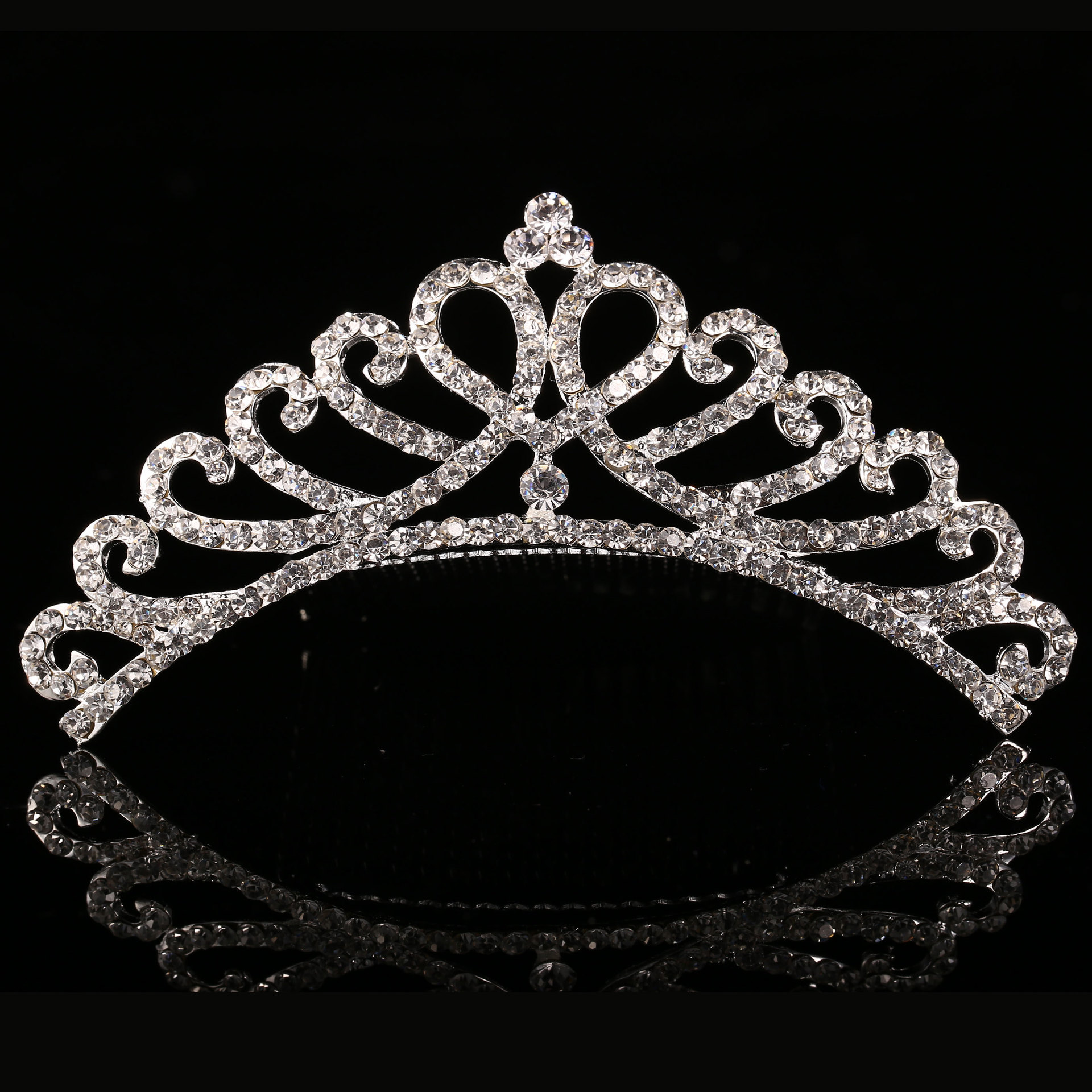Accessories Rhinestone Bridal Crown Headdress Holiday Performance Birthday Hair Comb Headdress Wholesale Birthday Crown