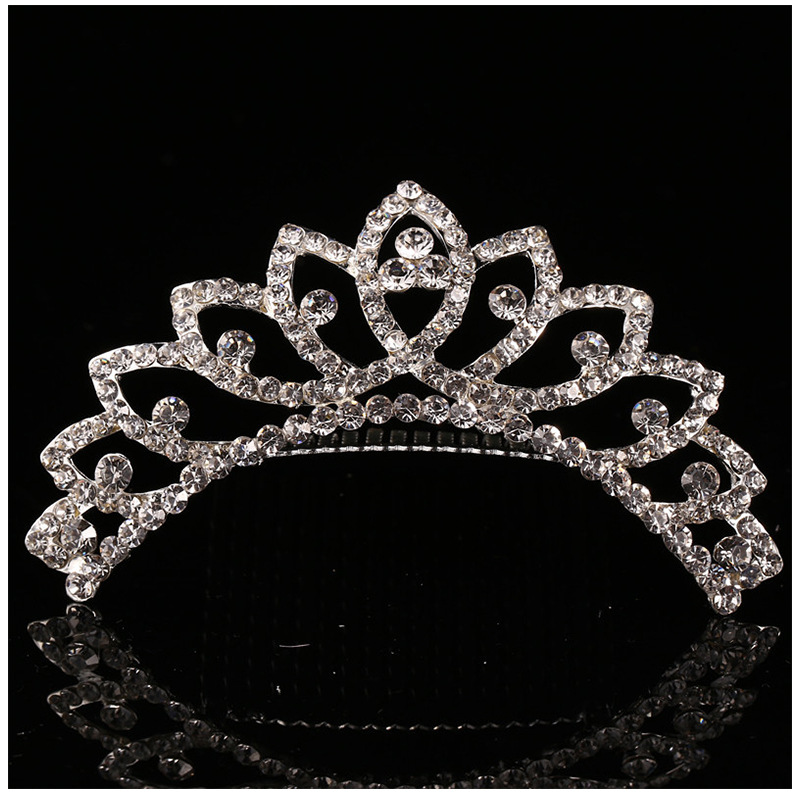 Accessories Rhinestone Bridal Crown Headdress Holiday Performance Birthday Hair Comb Headdress Wholesale Birthday Crown