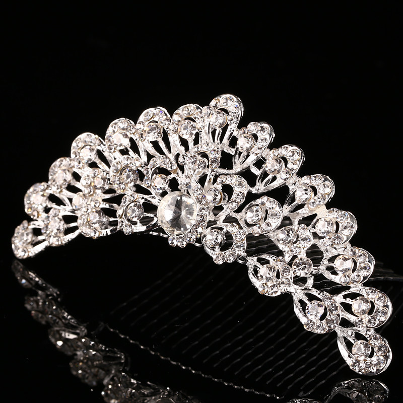 Accessories Rhinestone Bridal Crown Headdress Holiday Performance Birthday Hair Comb Headdress Wholesale Birthday Crown