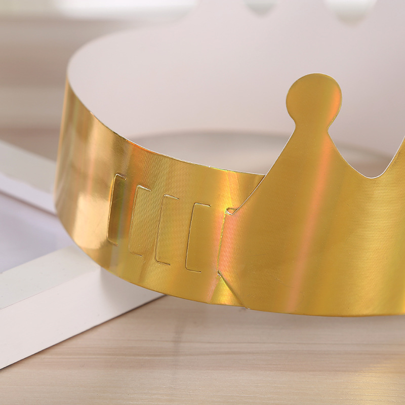 Wholesale Birthday Cake Crown Cap Children's Birthday Cartoon Cap Adult Gold Cardboard Birthday Hat