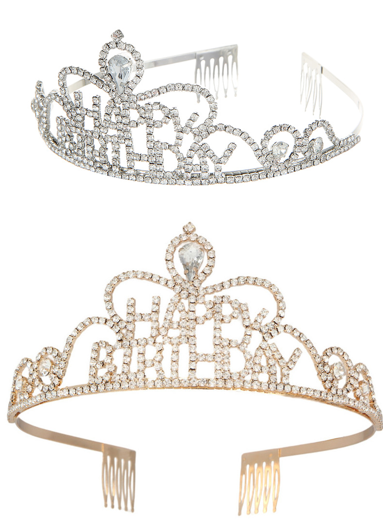 Claw Chain Korean Style Fashion New Birthday Crown Happy Birthday Birthday Hairband Decoration Hair Accessories