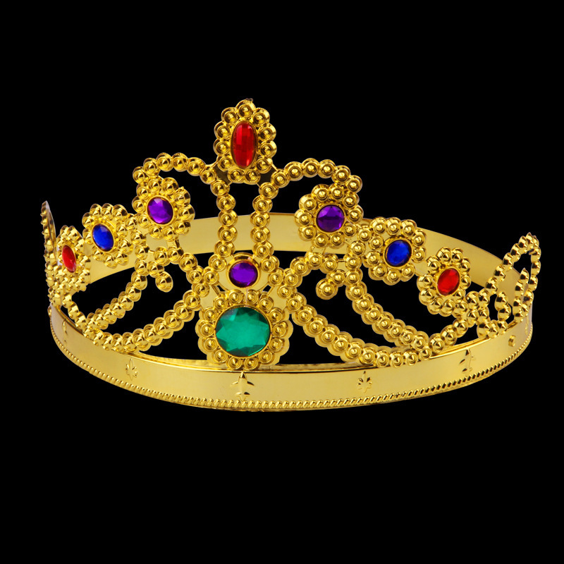 King Crown Halloween Ball Dress up Plastic Crown Truncheon Party Supplies Birthday Crown Princess Crown