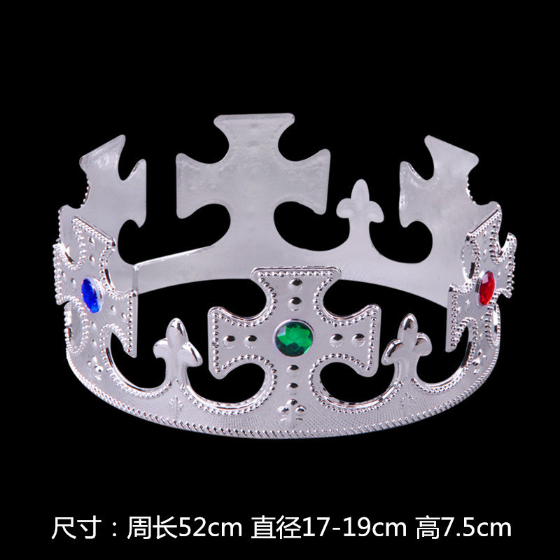 King Crown Halloween Ball Dress up Plastic Crown Truncheon Party Supplies Birthday Crown Princess Crown