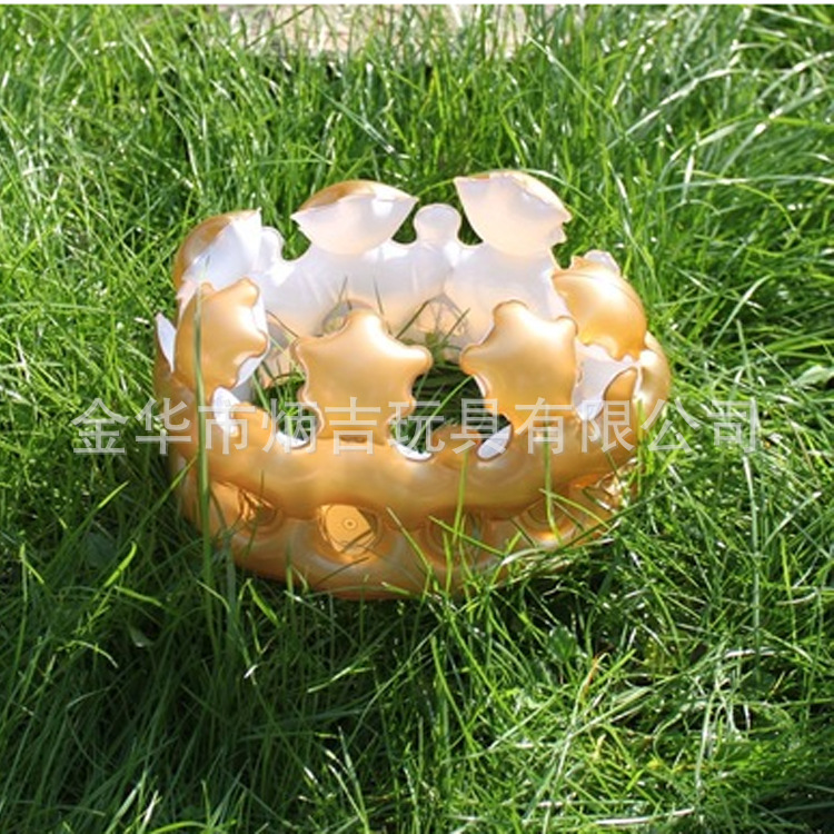Currently Available Supply Inflatable Crown Inflatable Hat Golden Crown Birthday Hat Ball Party Decoration Props