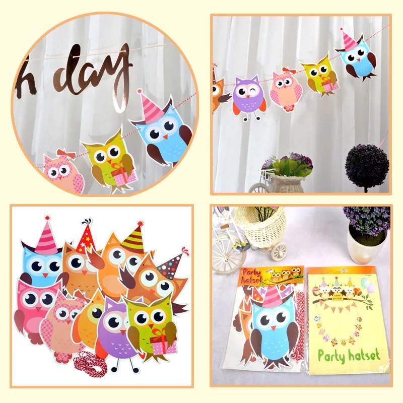 Holiday baby first birthday party decoration decoration supplies pull flower owl alien triangle pull flag Holiday baby first birthday party decoration decoration supplies pull flower owl alien triangle pull flag