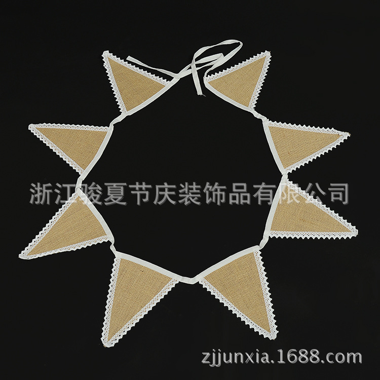 DIY linen decoration triangle-flag party decoration package side -flag Christmas wedding supplies DIY linen decoration triangle-flag party decoration package side -flag Christmas wedding supplies