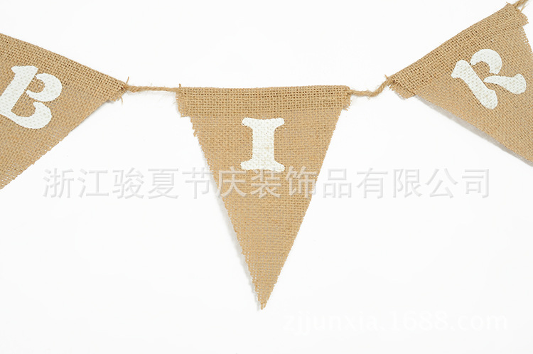 Diy environment-friendly material, linen pennant, happy birthday, triangle flag, party Christmas Diy environment-friendly material, linen pennant, happy birthday, triangle flag, party Christmas
