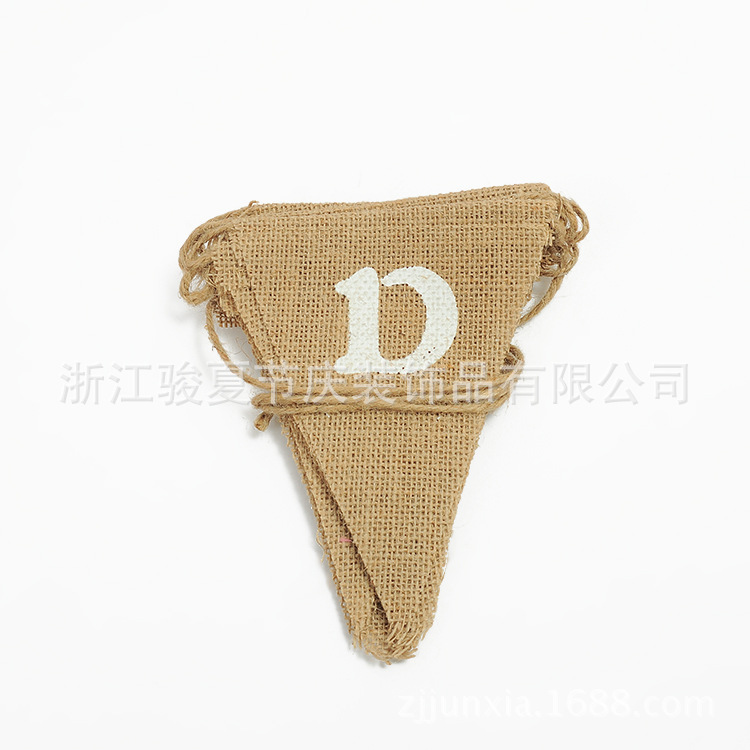 Diy environment-friendly material, linen pennant, happy birthday, triangle flag, party Christmas Diy environment-friendly material, linen pennant, happy birthday, triangle flag, party Christmas