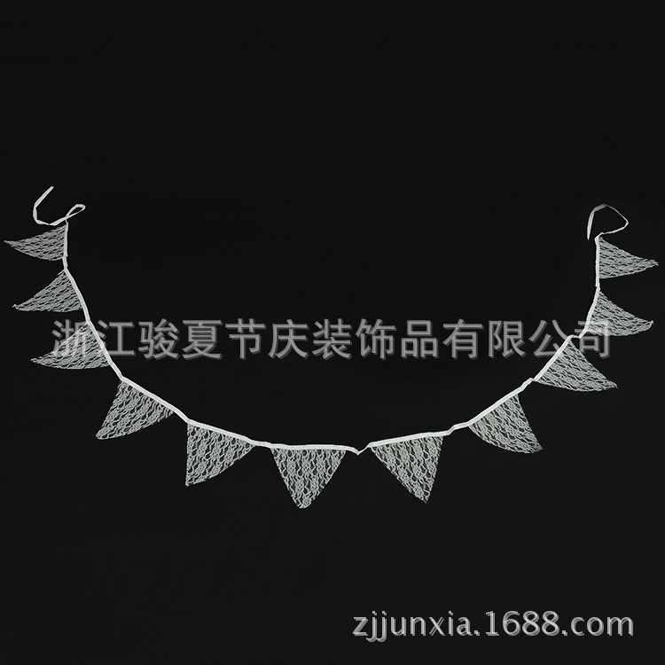 Craft decoration flag Christmas wedding party class all lace triangle flag DIY materials