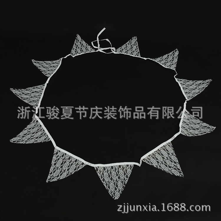 Craft decoration flag Christmas wedding party class all lace triangle flag DIY materials