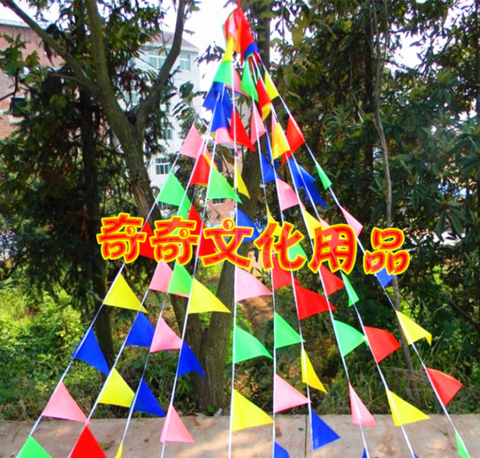 Wholesale medium color edge triangle string string flag flag