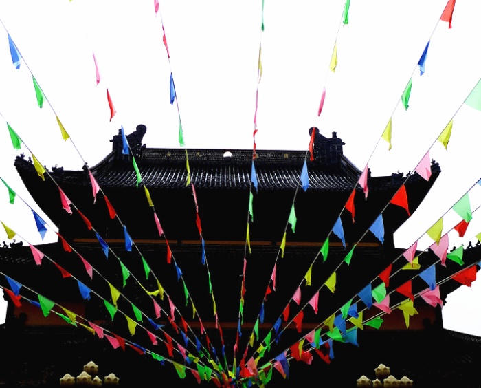 Wholesale medium color edge triangle string string flag flag