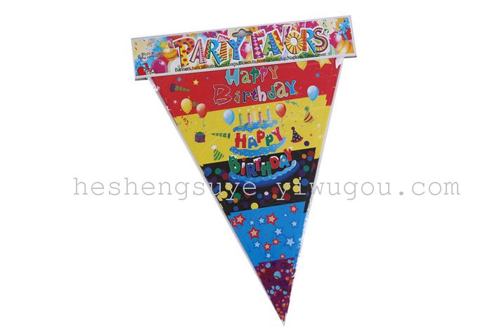 Birthday party scene decoration supplies Hanging triangle flag