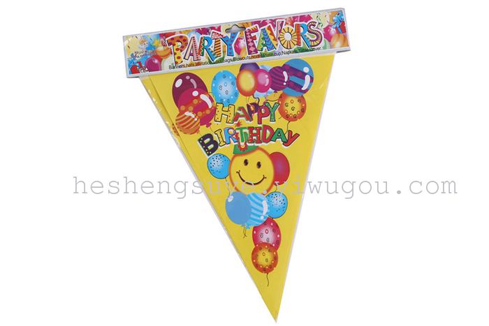 Birthday party scene decoration supplies Hanging triangle flag