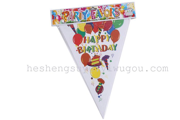 Birthday party scene decoration supplies Hanging triangle flag