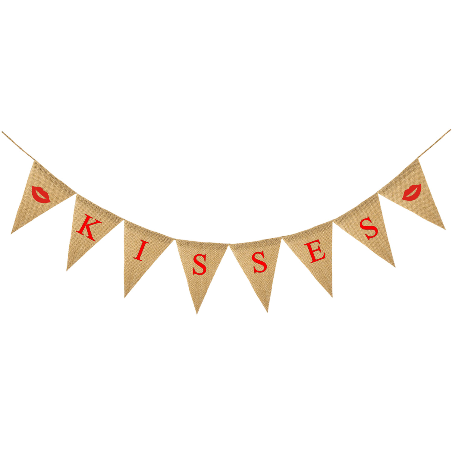 Wholesale Proposal Engagement Valentine's Day Party Decoration Garland Kisses Lips Linen Triangle Hanging Flag Wholesale Proposal Engagement Valentine's Day Party Decoration Garland Kisses Lips Linen Triangle Hanging Flag