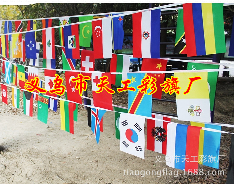No. 7 Triangle Small Colorful Flag Hand-Cranking Wholesale Five-Color Colorful Flags 20x30cm Hand Signal Flag Command Judge's Flag