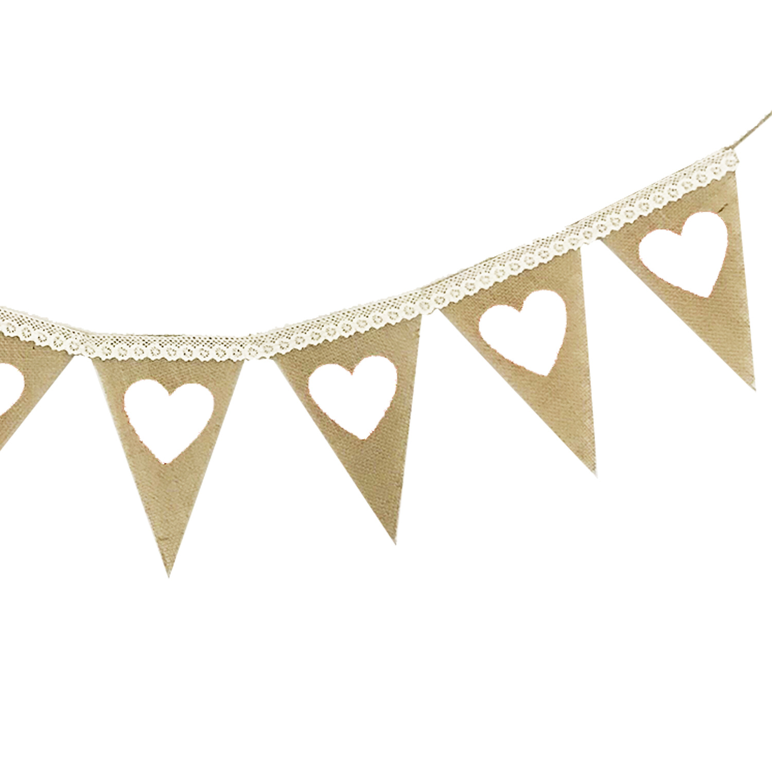 Proposal Engagement Valentine's Day Party Decoration Garland Love Cotton Lace Love Linen Triangle Hanging Flag