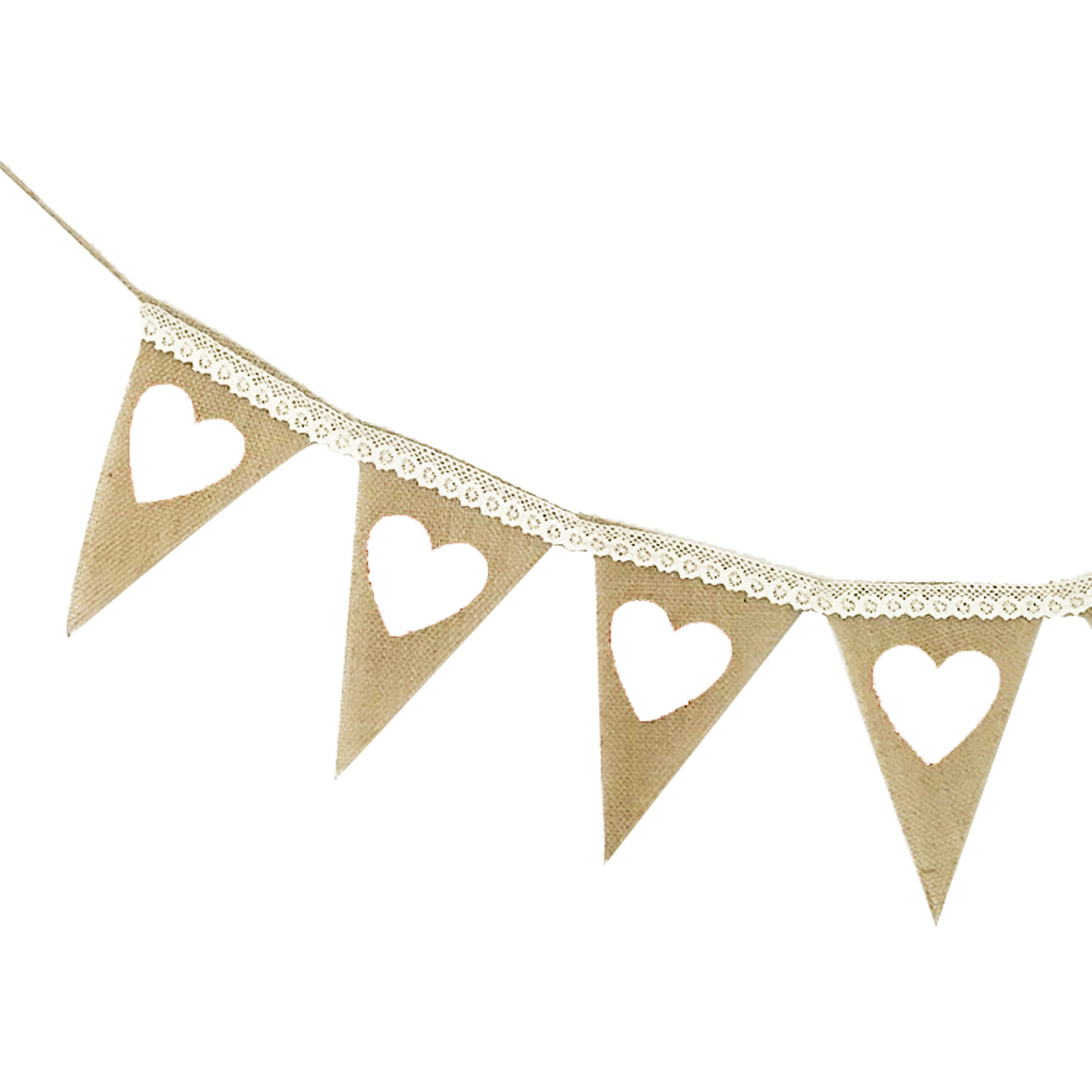 Proposal Engagement Valentine's Day Party Decoration Garland Love Cotton Lace Love Linen Triangle Hanging Flag