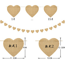 Proposal Engagement Valentine's Day Party Decoration Garland Love Cotton Lace Love Linen Triangle Hanging Flag