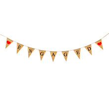 Proposal Engagement Valentine's Day Party Decoration Garland Love Cotton Lace Love Linen Triangle Hanging Flag