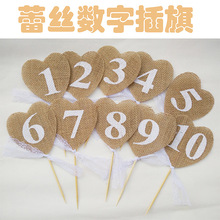 Proposal Engagement Valentine's Day Party Decoration Garland Love Cotton Lace Love Linen Triangle Hanging Flag