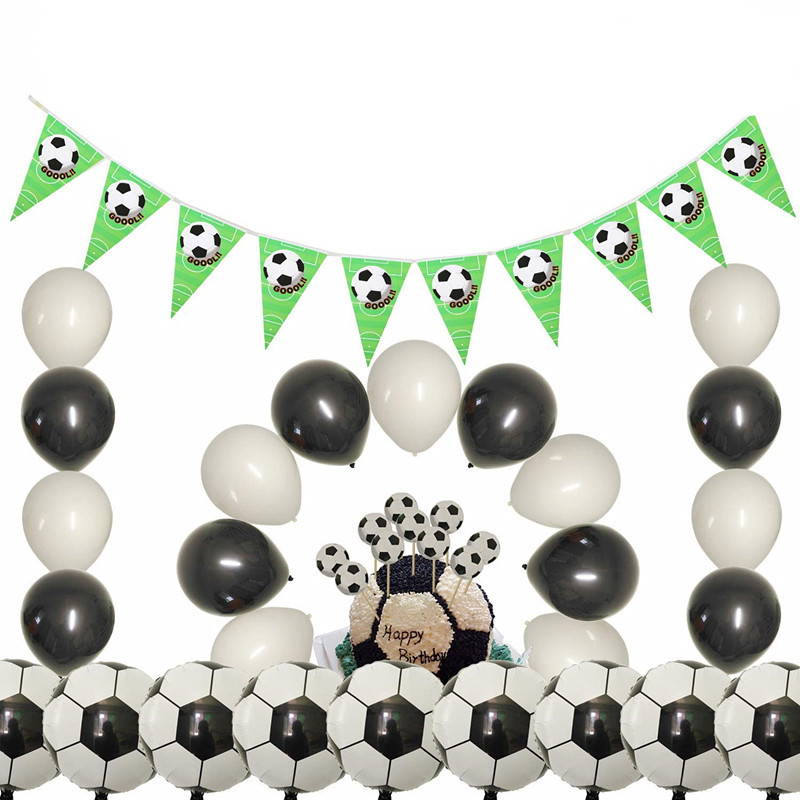 Football Theme Party Supplies Balloon Dress up Football Background Wall Decoration Triangle Flag Flag Football Aluminum Coating Ball Football Theme Party Supplies Balloon Dress up Football Background Wall Decoration Triangle Flag Flag Football Aluminum Coating Ball