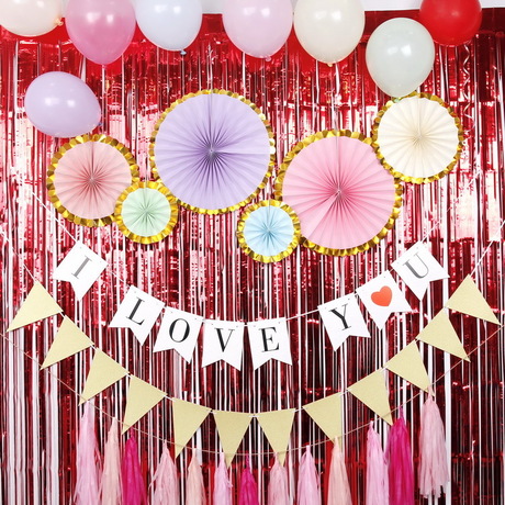 Golden onion flash pink paper triangle pull flag birthday wedding party custom flags festival scene layout banner