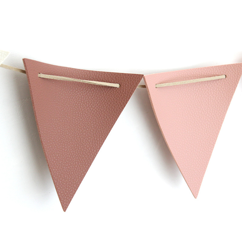 Leather Triangle Colorful Flag Lanyard Japanese and Korean Lanyard Camping Outdoor Decoration Flag Do Not Disturb Tent Ornaments DIY