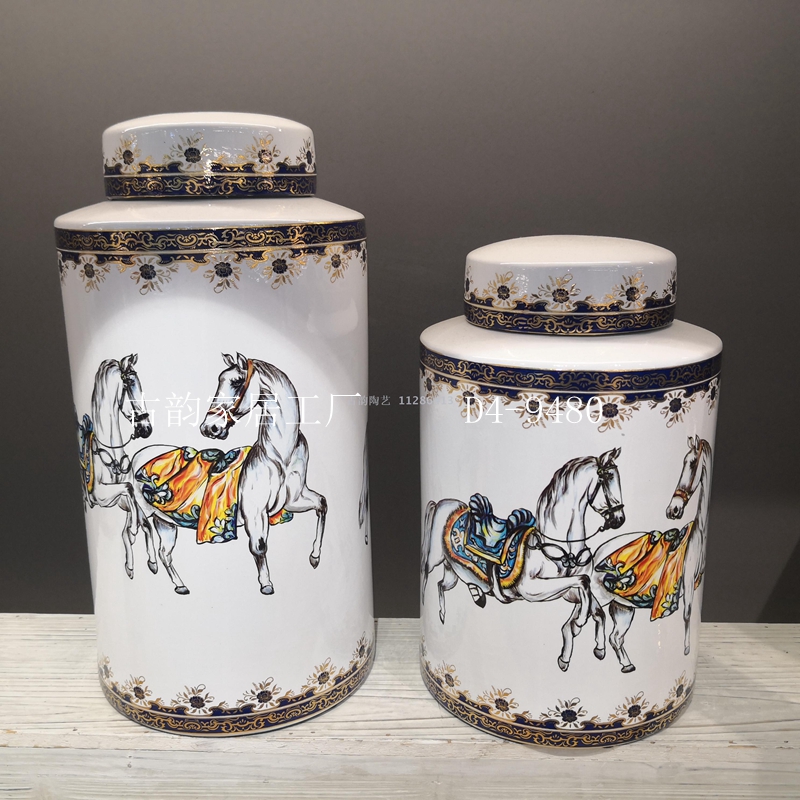 Guyun Home Factory Direct Sales Horse Ceramic Crafts Light Luxury Decoration Handmade High Temperature Vase Candy Box