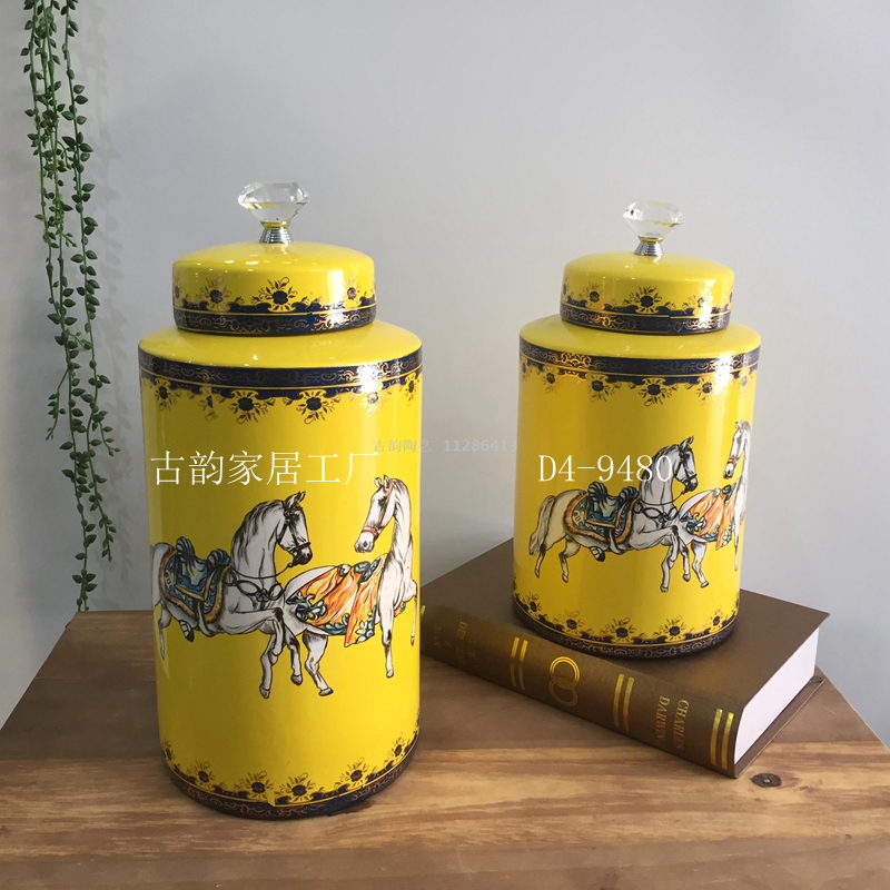 Guyun Home Factory Direct Sales Horse Ceramic Crafts Light Luxury Decoration Handmade High Temperature Vase Candy Box