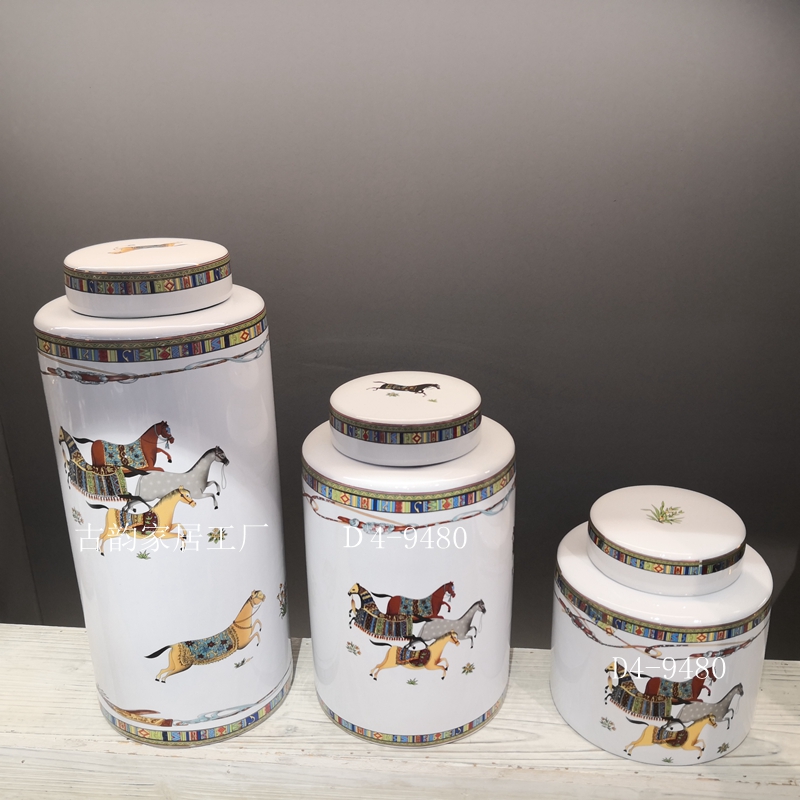 Guyun Home Factory Direct Sales Horse Ceramic Crafts Light Luxury Decoration Handmade High Temperature Vase Candy Box