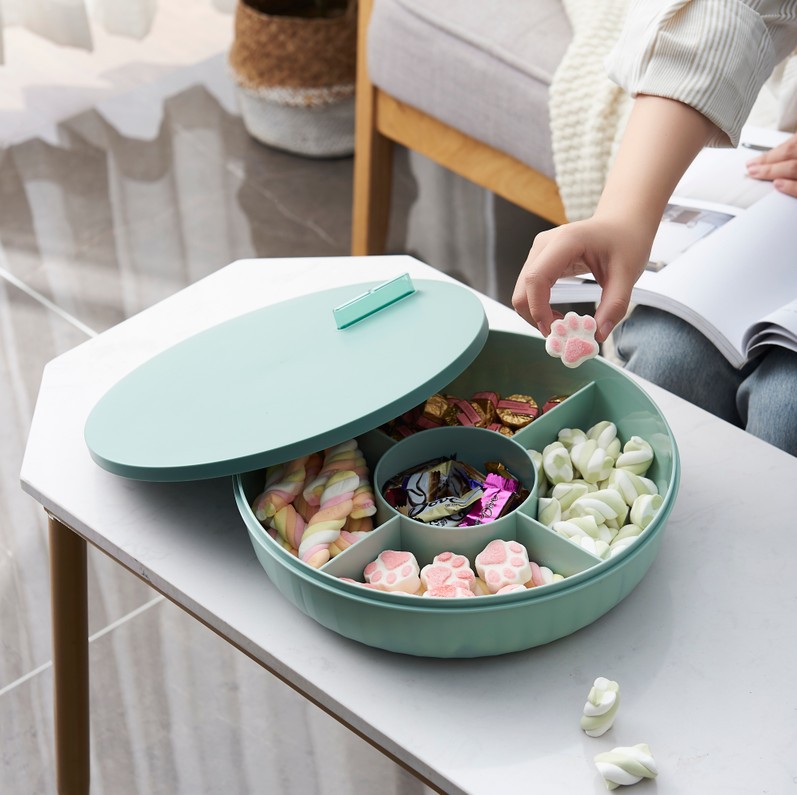 Candy Box Living Room Dried Fruit Nuts Seed Box Compartment Snack with Color Box Storage Box Candy Box Living Room Dried Fruit Nuts Seed Box Compartment Snack with Color Box Storage Box