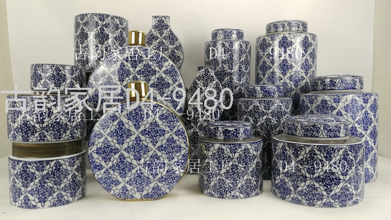 Guyun Factory 9480 Home Ceramic Crafts Decoration Vase Blue and White Porcelain Candy Box Guyun Factory 9480 Home Ceramic Crafts Decoration Vase Blue and White Porcelain Candy Box