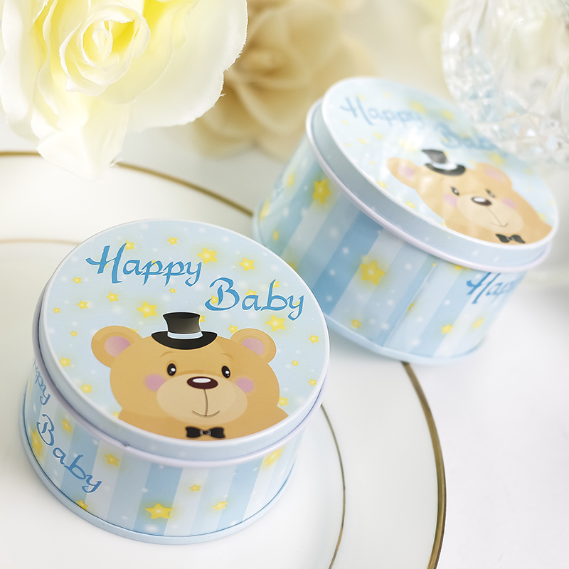 Creative candy box European marriage 75 round tinplate baby full moon hi egg candy box festive supplies