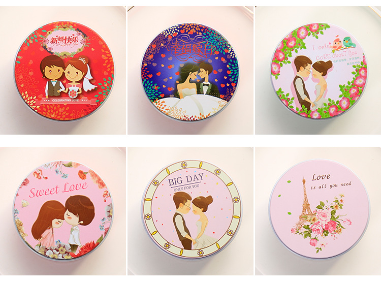 Creative candy box European marriage 75 round tinplate baby full moon hi egg candy box festive supplies Creative candy box European marriage 75 round tinplate baby full moon hi egg candy box festive supplies