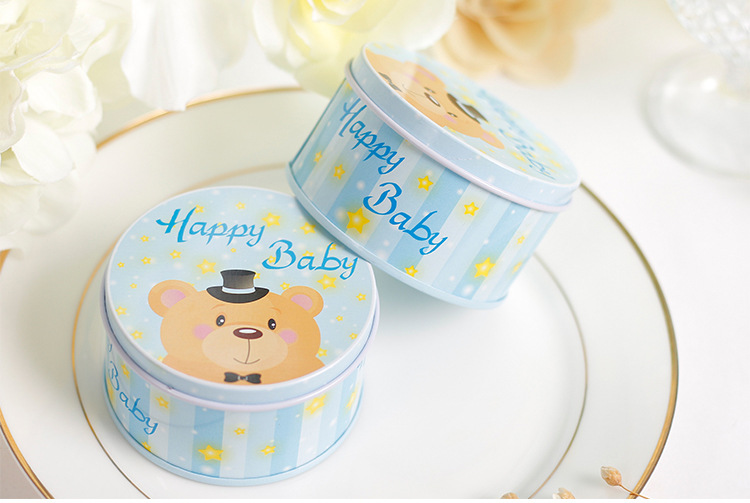 Creative candy box European marriage 75 round tinplate baby full moon hi egg candy box festive supplies Creative candy box European marriage 75 round tinplate baby full moon hi egg candy box festive supplies