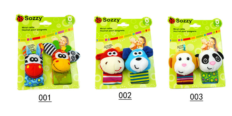 Sozy Baby Watch Band Wrist Rattle Animal Wrist Strap