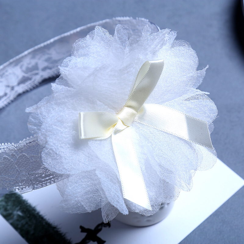 Korean Style New Children&#039;s New Ribbon Knot Grenadine Hair Accessories Baby Hair Band Headband Lace Cute Flowers Girls Headdress