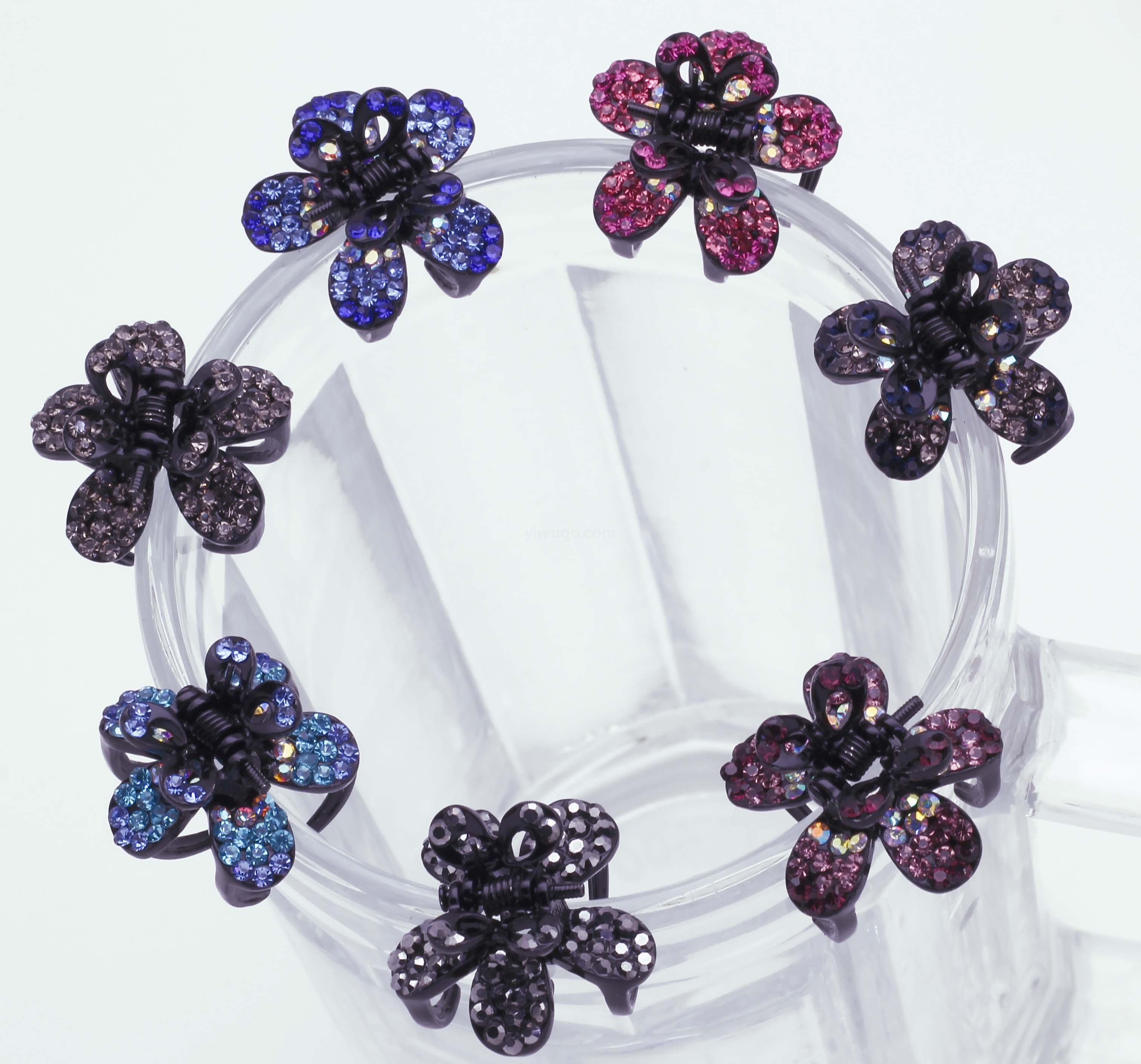 Korean version of retro hair catch Rhinestone Bangs Clip Top Clip South Korean female hair Clip Headdress Hair Hair Clip Adult Flowers Small Clip