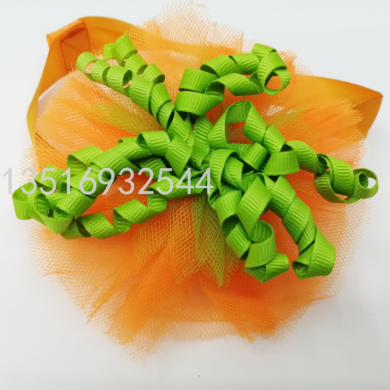 Headdress Flower Children&#039;s Japanese and Korean Princess Ribbon Fabric Handmade Flowers Headdress Velcro Fastener Hook &amp; Loop Band Hair Ring Ins