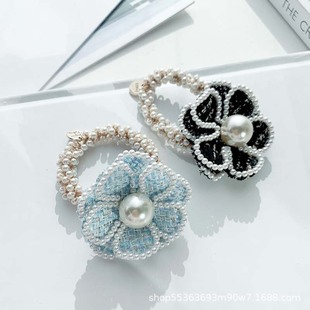Super Fairy Flowers Hair Band Korean Style Internet Celebrity Ins Elegant Headdress Hair Rope Korean Hand-Woven Pearl Hair Elastic Hair Accessories Super Fairy Flowers Hair Band Korean Style Internet Celebrity Ins Elegant Headdress Hair Rope Korean Hand-Woven Pearl Hair Elastic Hair Accessories