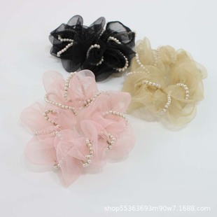 Super Fairy Flowers Hair Band Korean Style Internet Celebrity Ins Elegant Headdress Hair Rope Korean Hand-Woven Pearl Hair Elastic Hair Accessories Super Fairy Flowers Hair Band Korean Style Internet Celebrity Ins Elegant Headdress Hair Rope Korean Hand-Woven Pearl Hair Elastic Hair Accessories