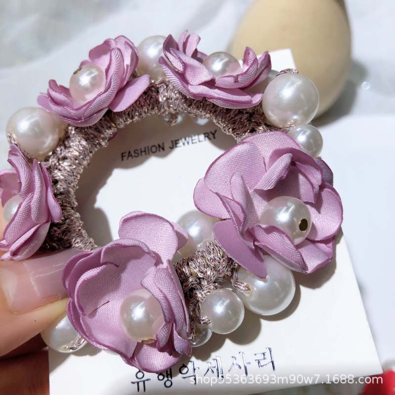 Super Fairy Flowers Hair Band Korean Style Internet Celebrity Ins Elegant Headdress Hair Rope Korean Hand-Woven Pearl Hair Elastic Hair Accessories Super Fairy Flowers Hair Band Korean Style Internet Celebrity Ins Elegant Headdress Hair Rope Korean Hand-Woven Pearl Hair Elastic Hair Accessories