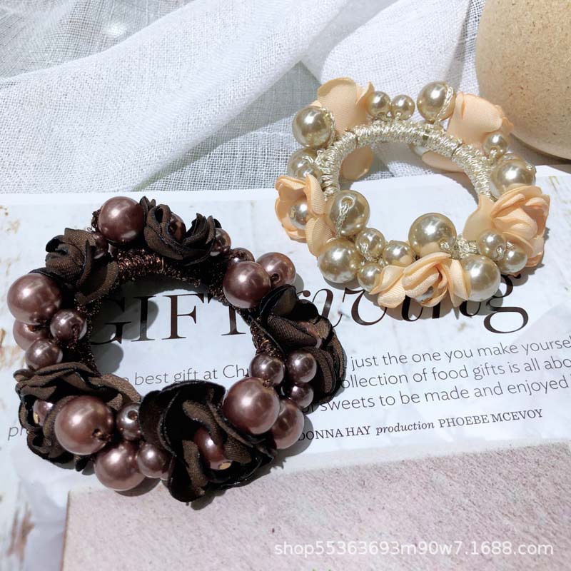 Super Fairy Flowers Hair Band Korean Style Internet Celebrity Ins Elegant Headdress Hair Rope Korean Hand-Woven Pearl Hair Elastic Hair Accessories Super Fairy Flowers Hair Band Korean Style Internet Celebrity Ins Elegant Headdress Hair Rope Korean Hand-Woven Pearl Hair Elastic Hair Accessories