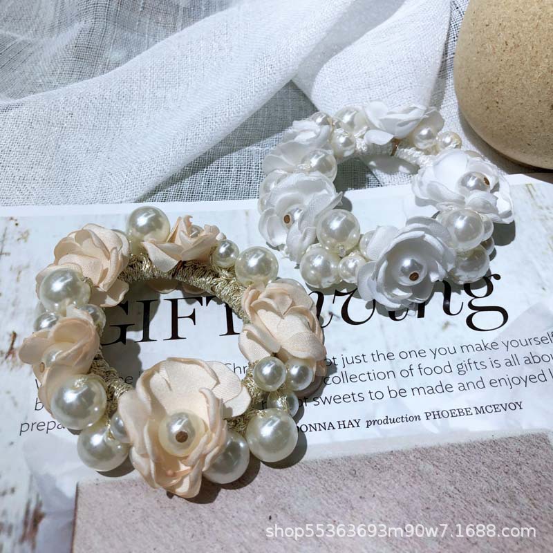 Super Fairy Flowers Hair Band Korean Style Internet Celebrity Ins Elegant Headdress Hair Rope Korean Hand-Woven Pearl Hair Elastic Hair Accessories Super Fairy Flowers Hair Band Korean Style Internet Celebrity Ins Elegant Headdress Hair Rope Korean Hand-Woven Pearl Hair Elastic Hair Accessories